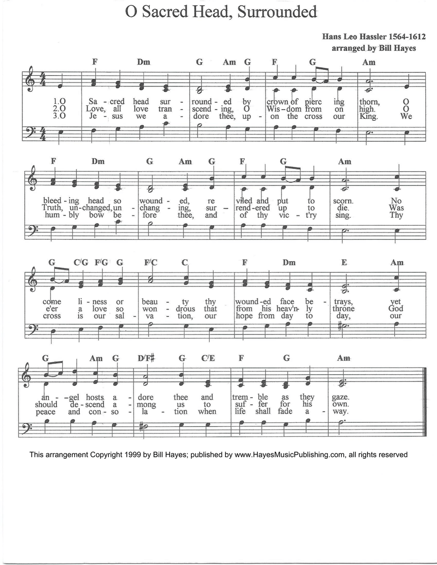 O Sacred Head Surrounded O Sacred Head Surrounded SAB scores gallery preview page 1
