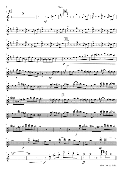 Tico-Tico no Fubá - Choro - Flute Quintet image number null