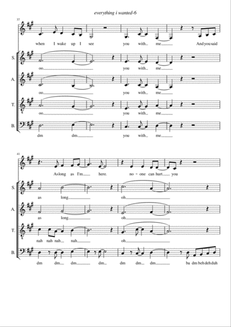 Everything I Wanted 4-Part scores gallery preview page 6