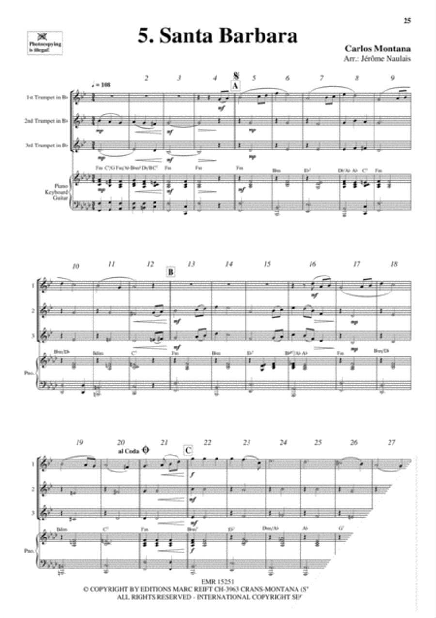 3 Trumpets & Piano Vol. 7 Trumpet Trio scores gallery preview page 7