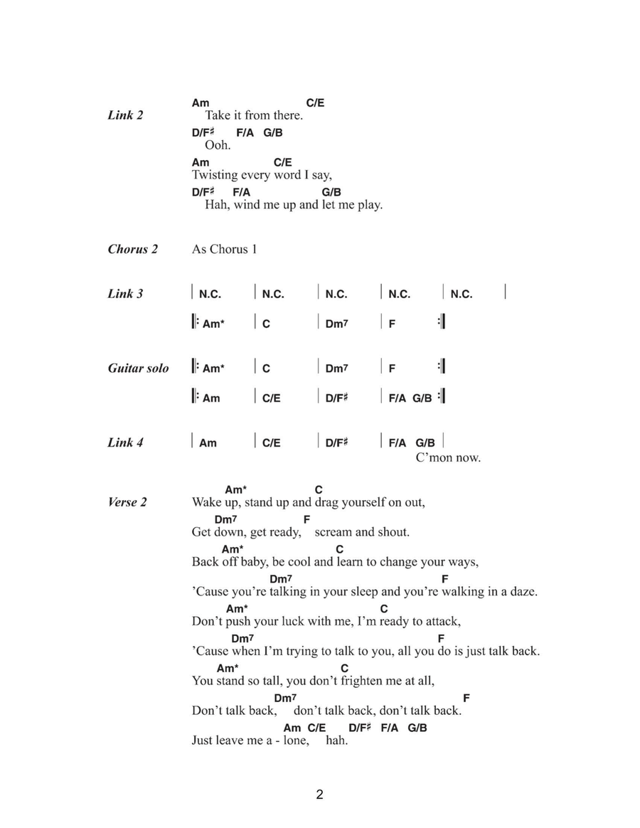 Back Chat Acoustic Guitar scores gallery preview page 2