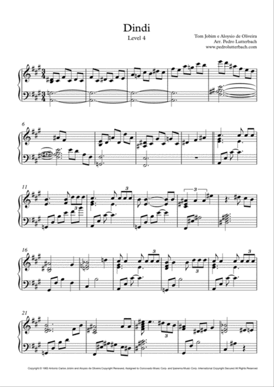 Dindi Dindi Piano Solo scores gallery preview page 1