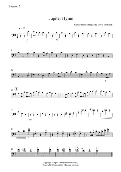 Jupiter Hymn for Bassoon Quartet image number null