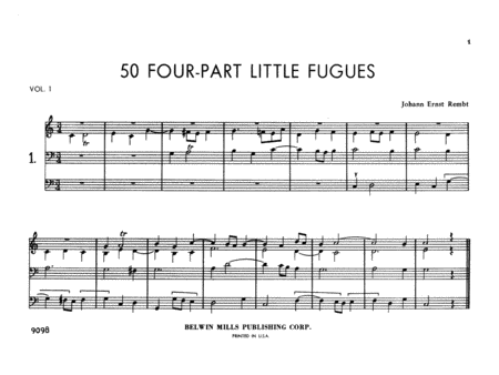 Fifty Four-part Little Fugues, Volume 1