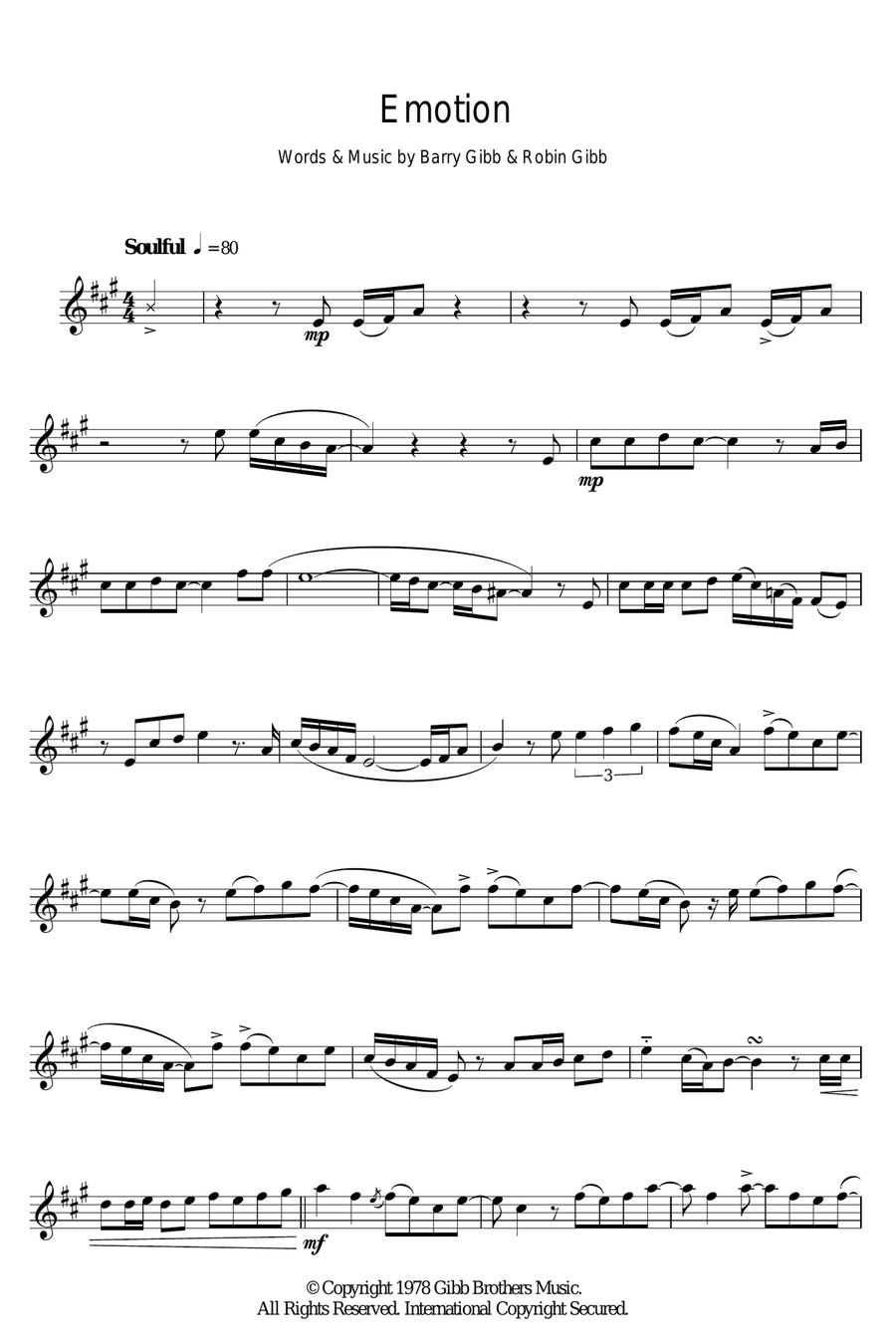 Emotion Alto Saxophone scores gallery preview page 1