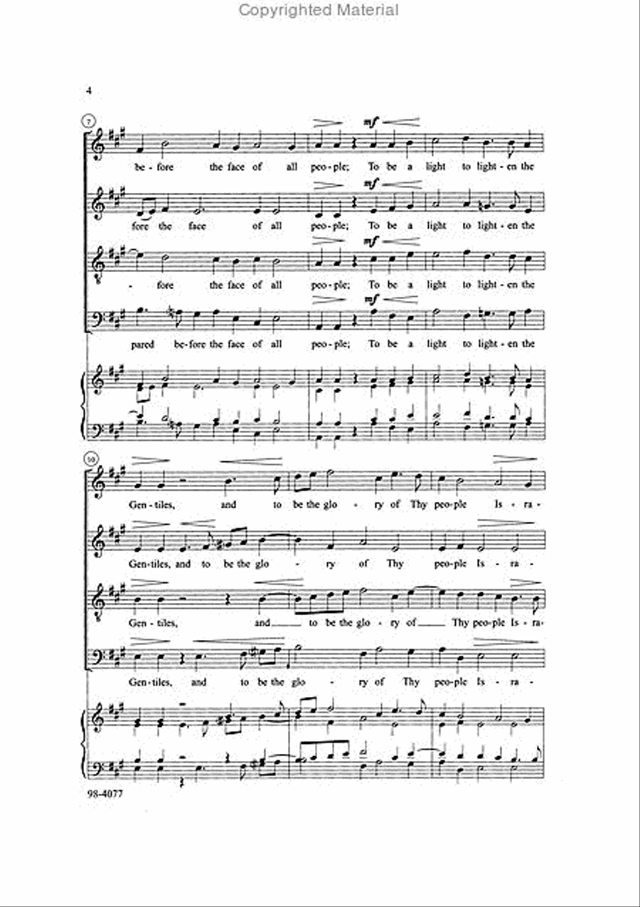 Nunc Dimittis of the Short Service 4-Part scores gallery preview page 3