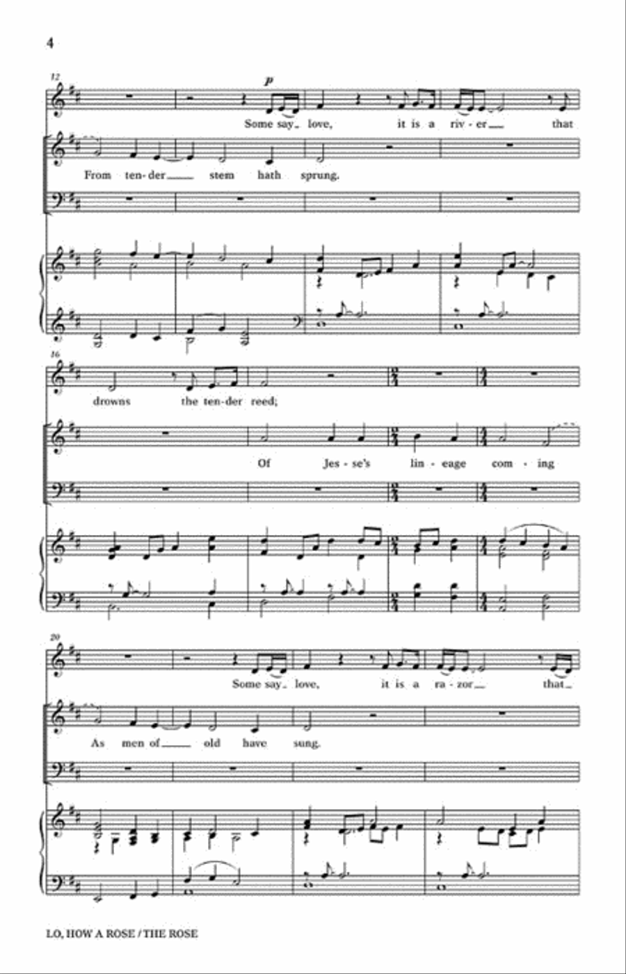 Lo, How a Rose/The Rose 4-Part scores gallery preview page 3