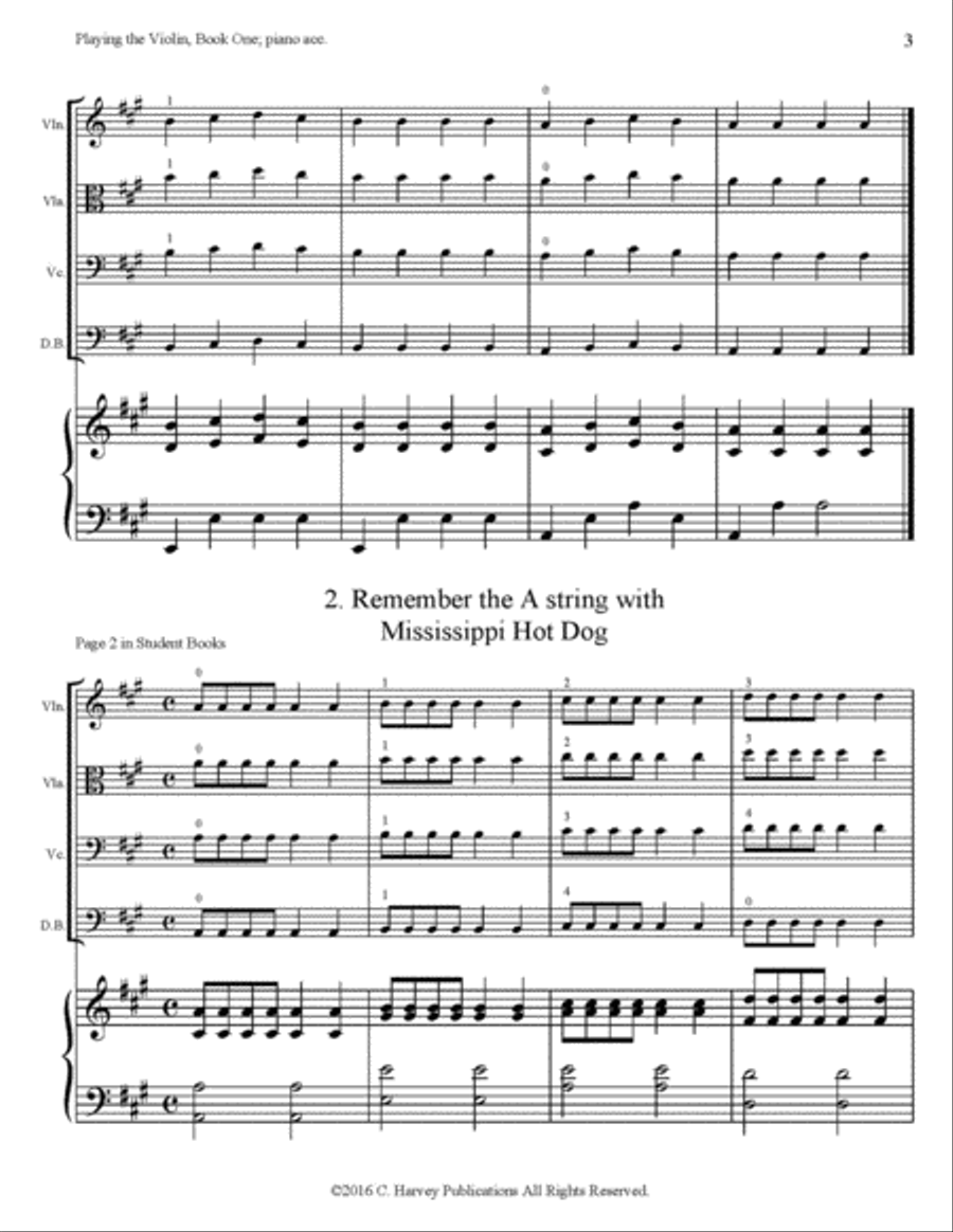 Playing the Violin, Viola, Cello, and Bass Book One Score and Piano Accompaniment Cello scores gallery preview page 3