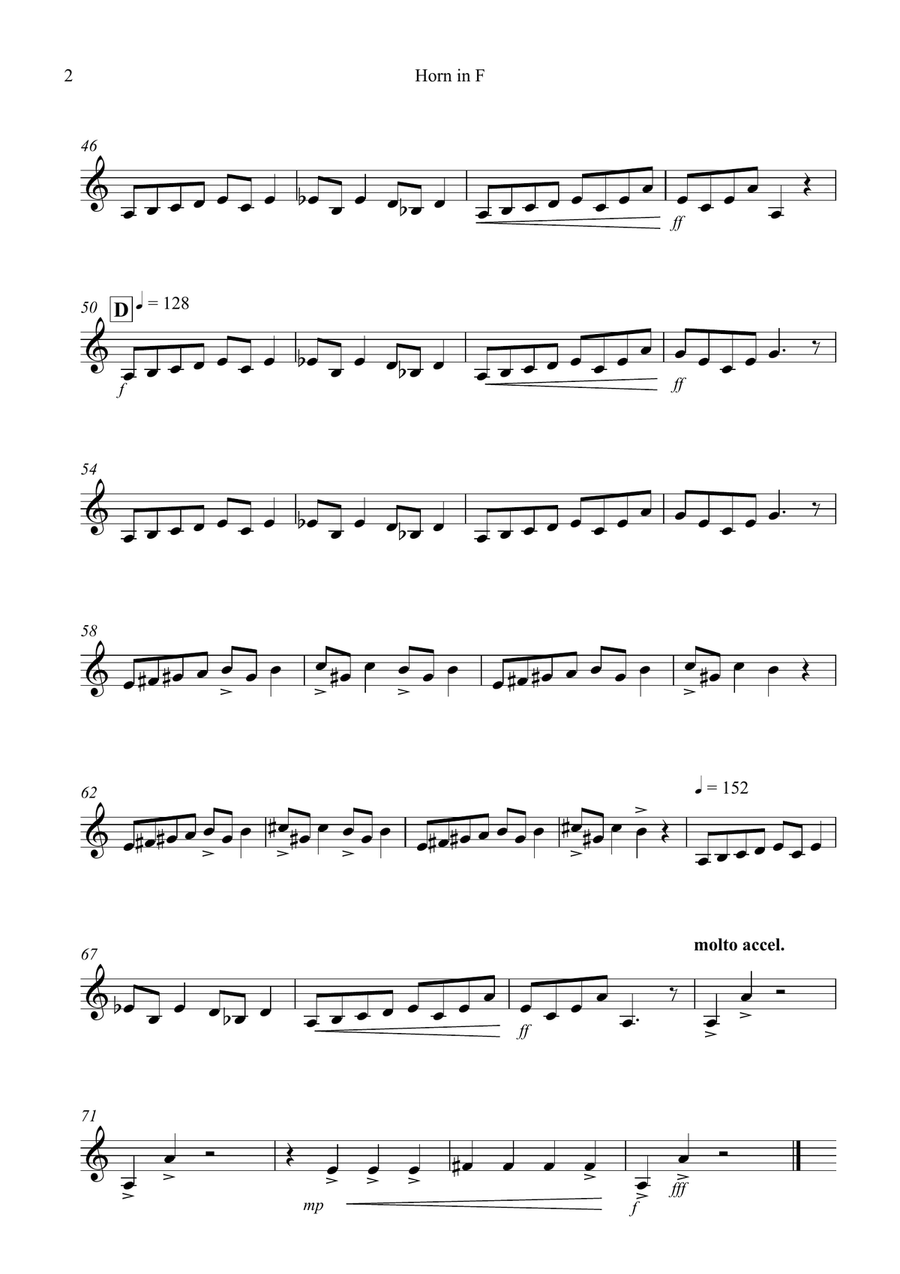 In the Hall of the Mountain King for Horn and Violin Duet Horn scores gallery preview page 6