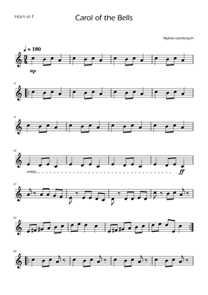 Carol of the Bells - French Horn Solo