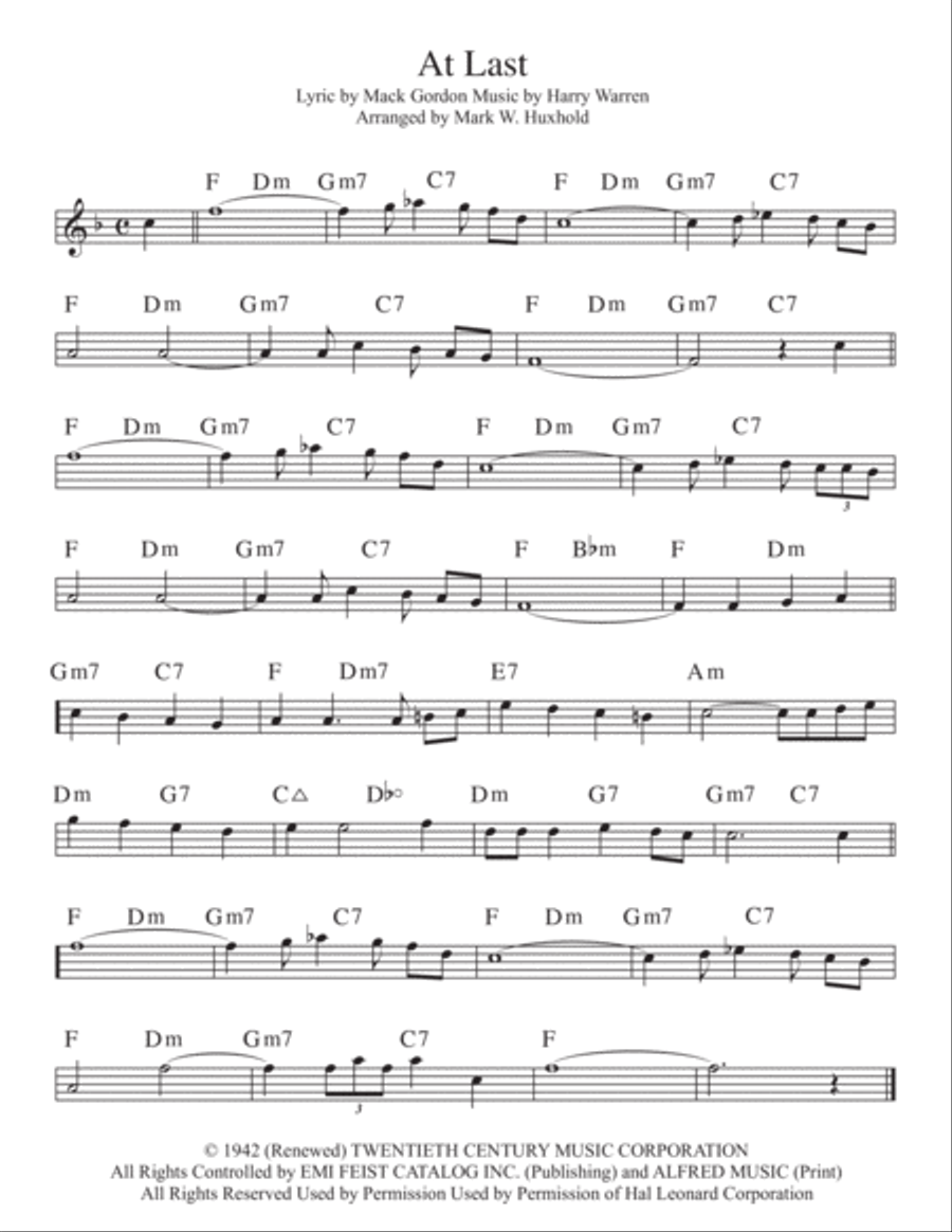 At Last Piano scores gallery preview page 1