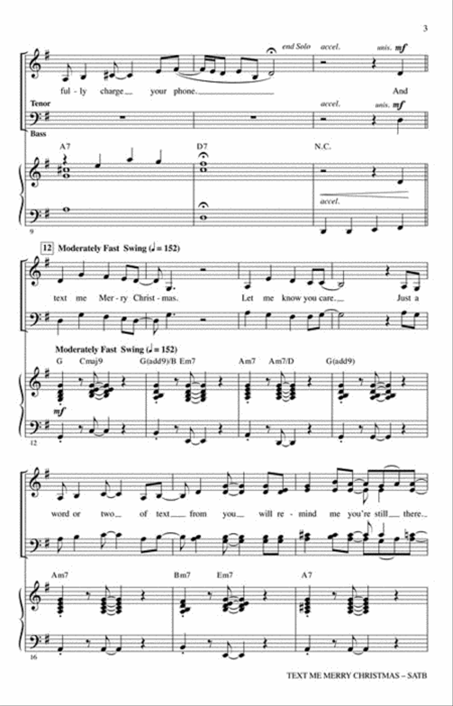 Text Me Merry Christmas 4-Part scores gallery preview page 3