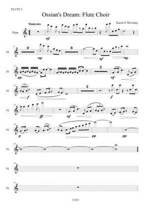 Ossian's Dream - for flute choir (4 flutes and bass flute) - PARTS