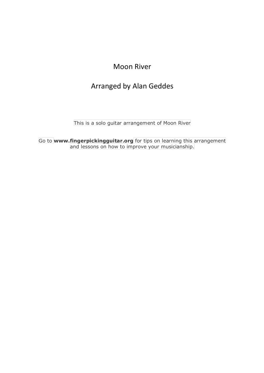 Moon River Guitar Tablature scores gallery preview page 1