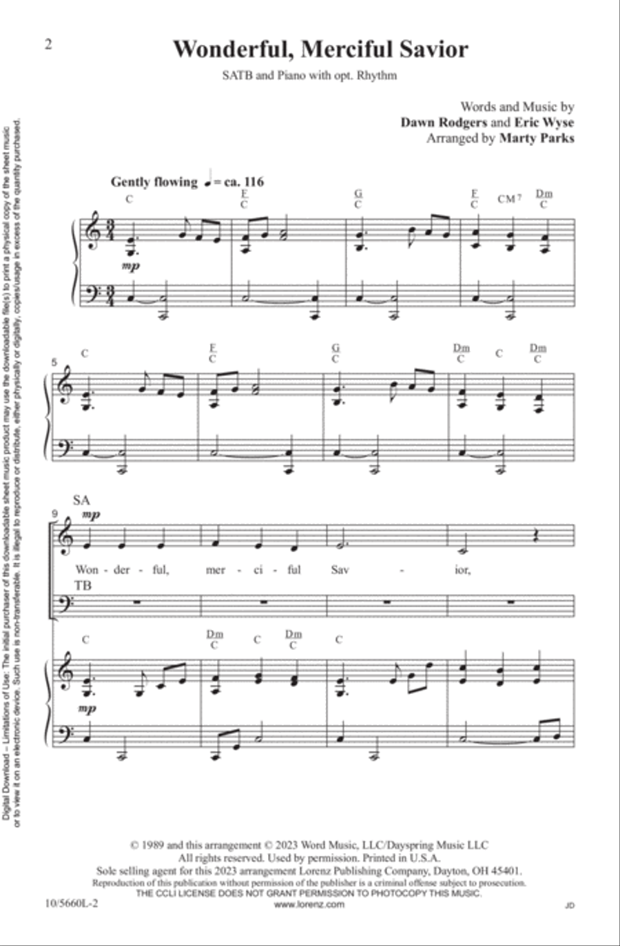 Wonderful, Merciful Savior 4-Part scores gallery preview page 2