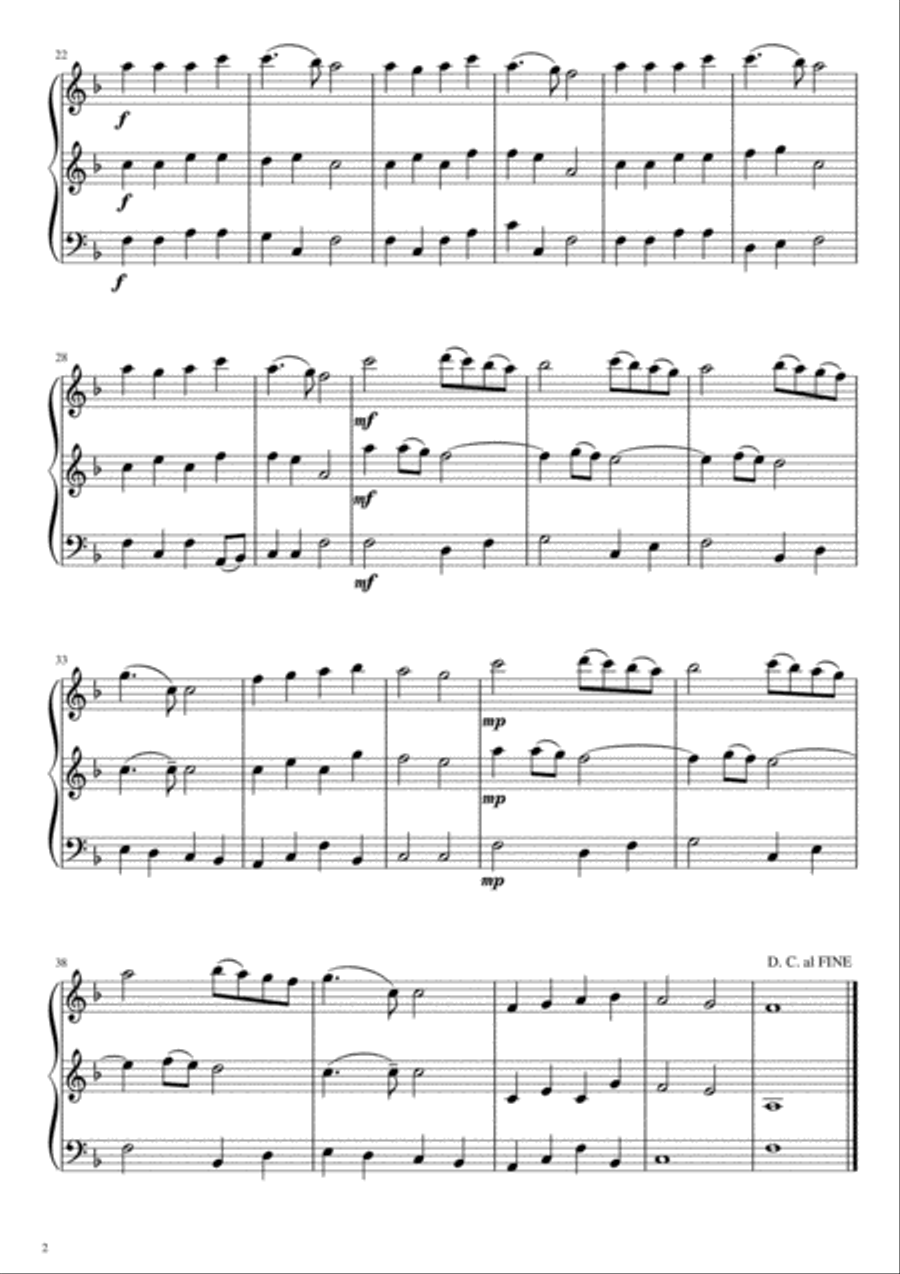 Angels We Have Heard on High (two violins and cello) String Trio scores gallery preview page 3