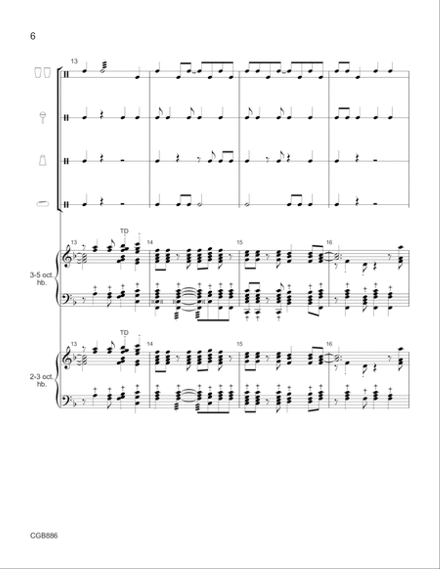 Sanna, Sannanina (Holy, Most Holy Lord) - Full Score Handbell Choir scores gallery preview page 6