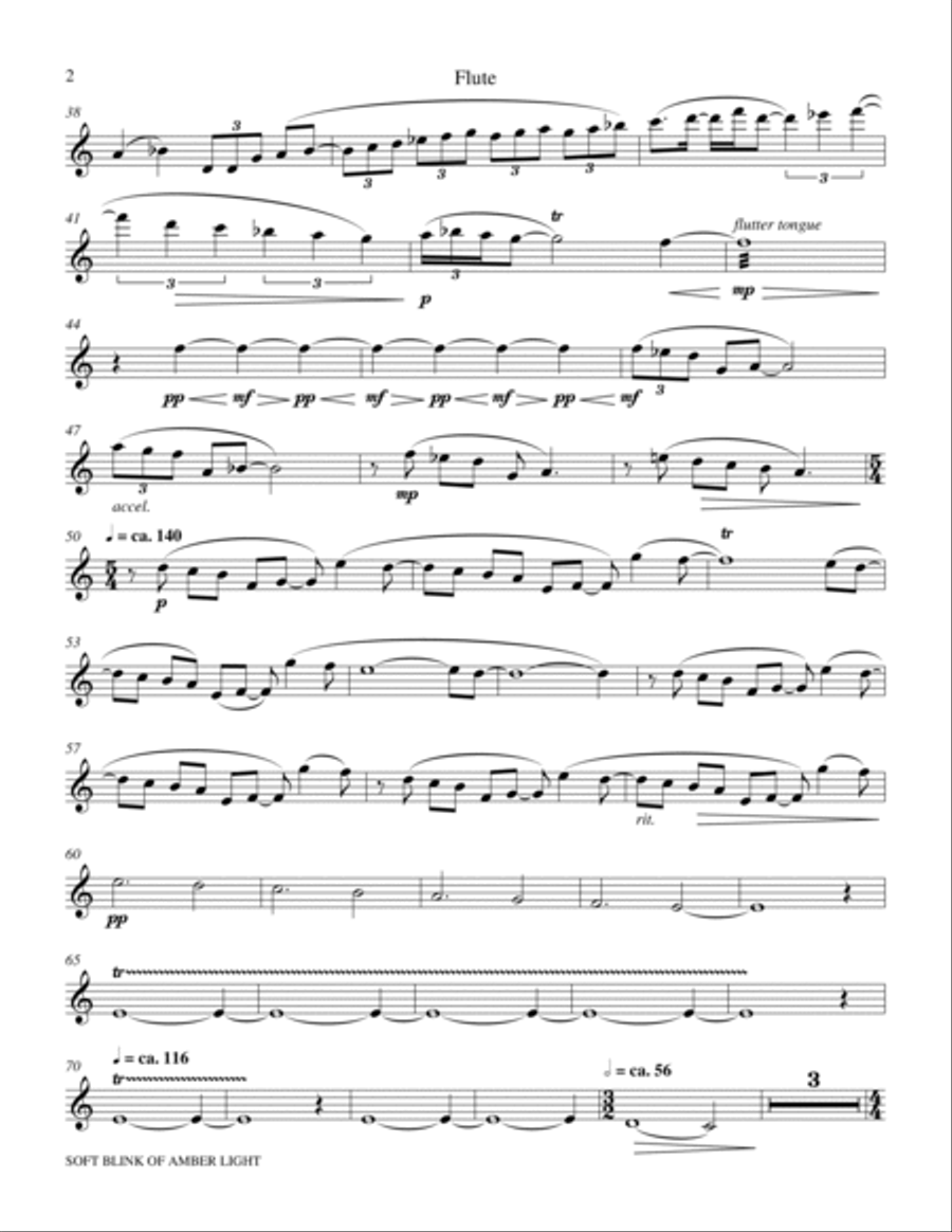 soft blink of amber light - Flute Choir scores gallery preview page 2
