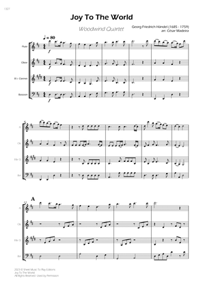 Joy To The World - Woodwind Quartet (Full Score) - Score Only