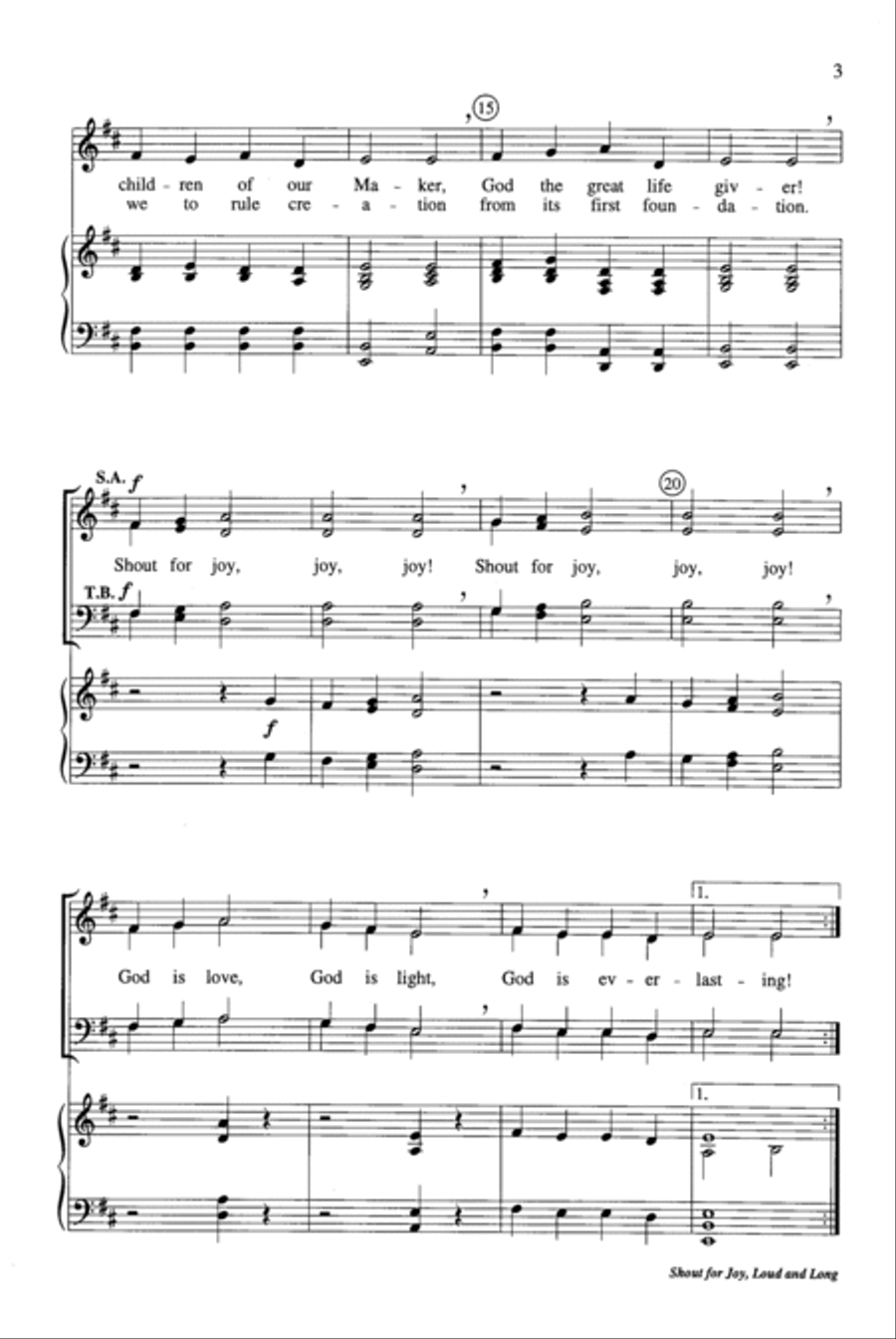 Shout for Joy, Loud and Long Choir scores gallery preview page 3