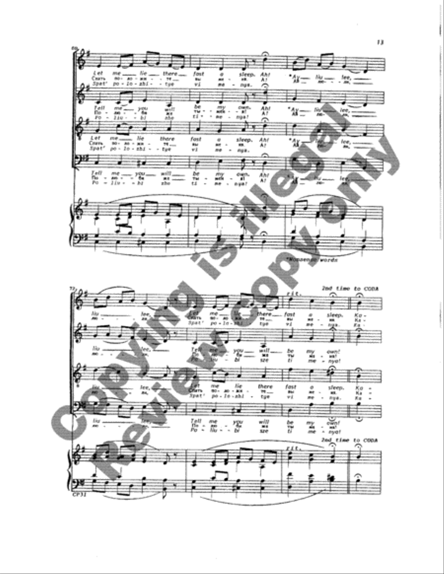 Two Russian Folk Songs 4-Part scores gallery preview page 13
