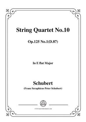 Book cover for Schubert-String Quartet No.10 in E flat Major,Op.125 No.1(D.87)