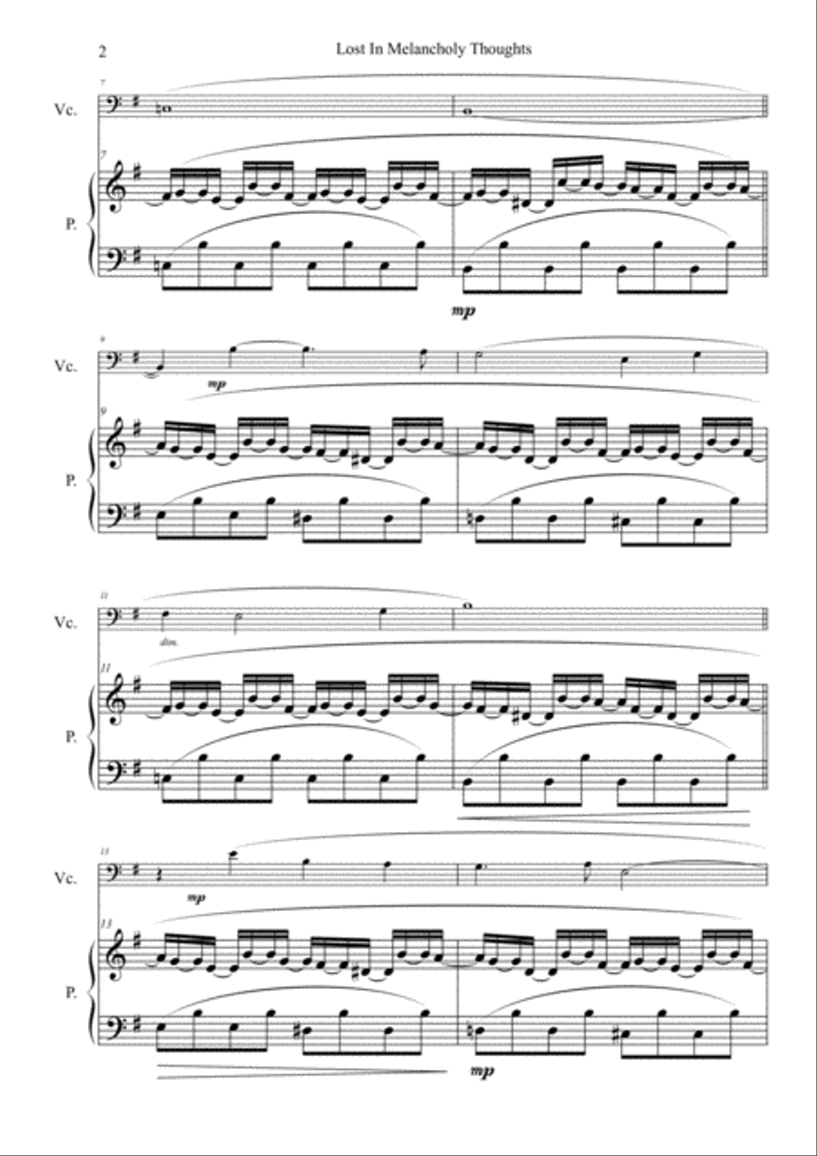 Lost In Melancholy Thoughts Piano scores gallery preview page 3