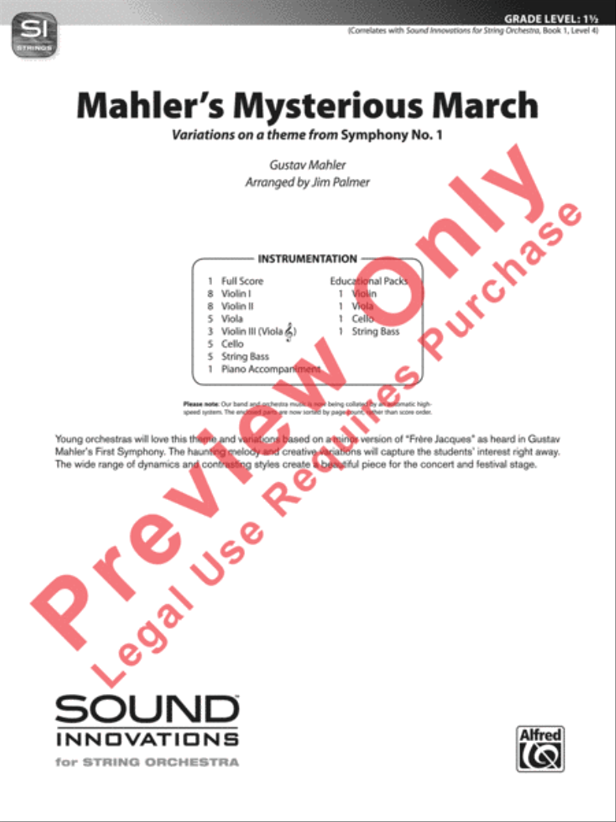 Mahler's Mysterious March String Orchestra scores gallery preview page 2