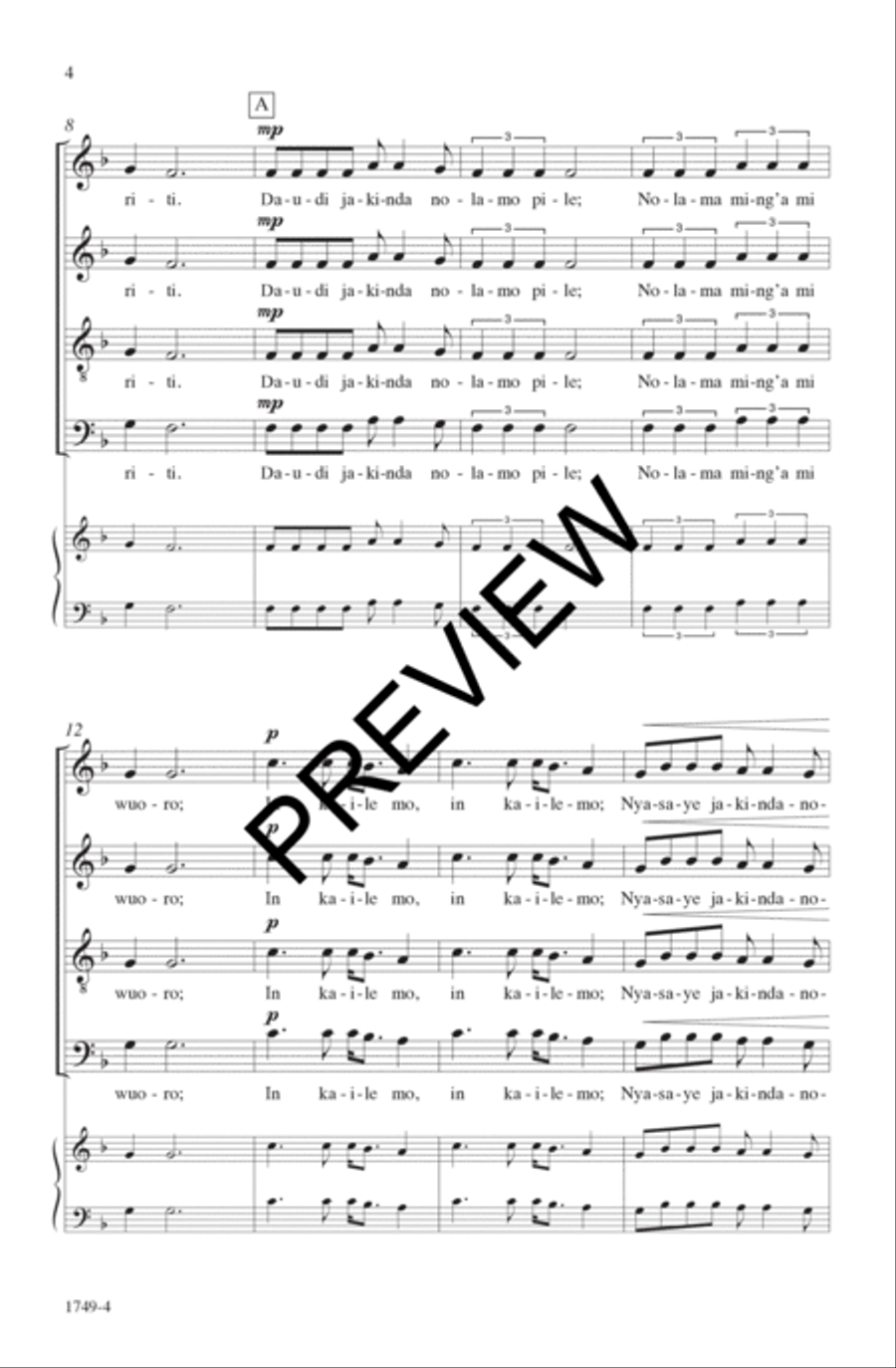 Lemoga Aming’a 4-Part scores gallery preview page 5