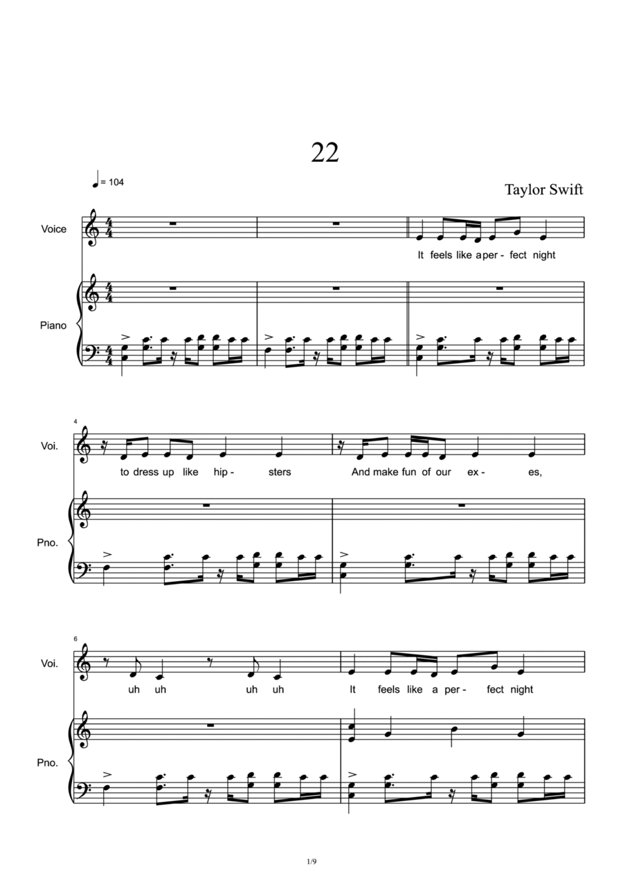 22 Voice scores gallery preview page 1