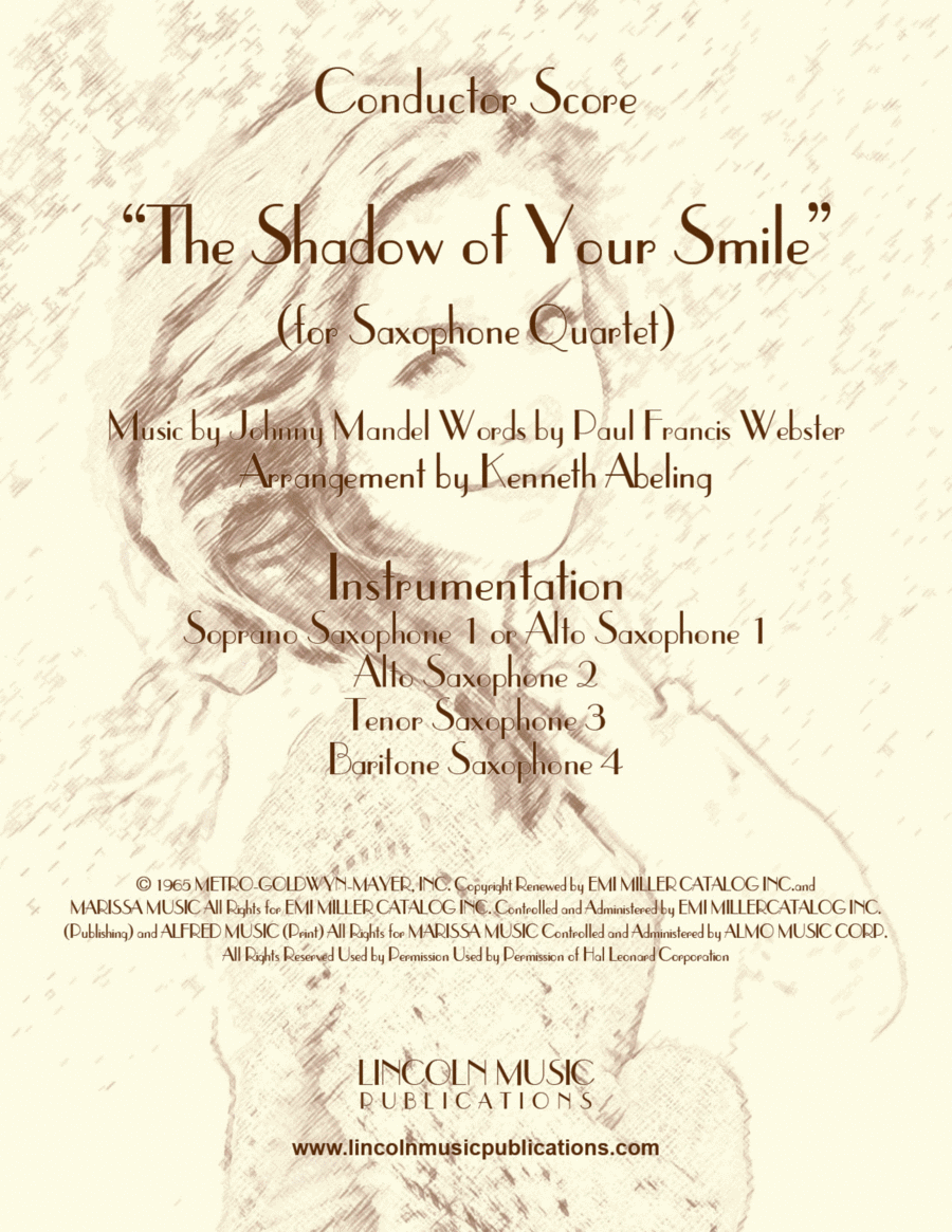 The Shadow Of Your Smile Saxophone Quartet scores gallery preview page 1