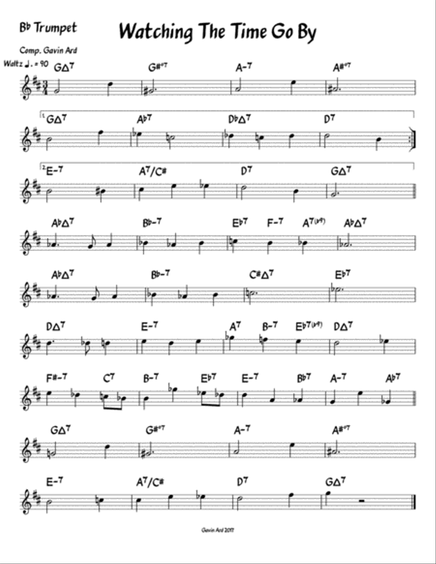 Watching the Time Go By Jazz Ensemble scores gallery preview page 6