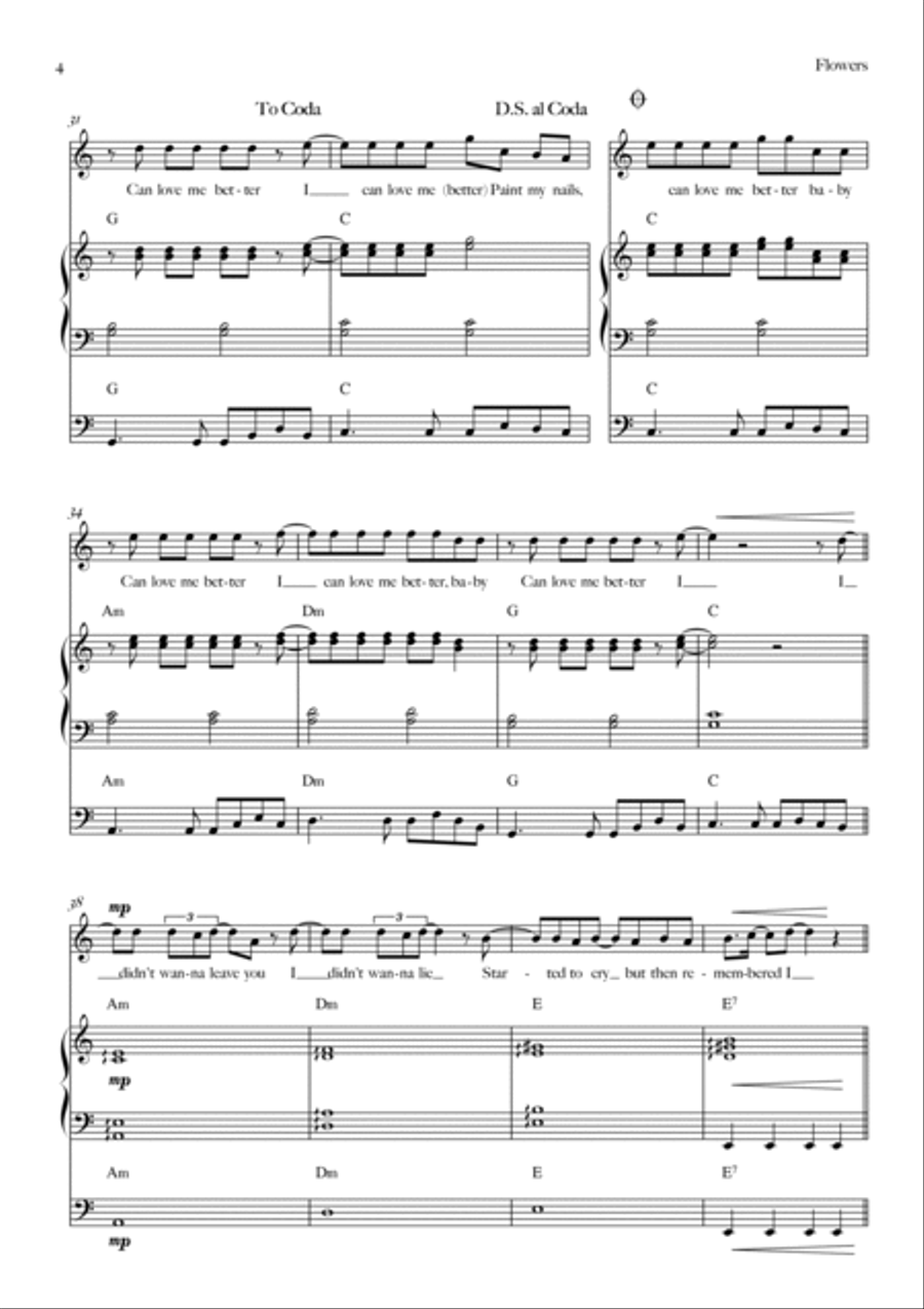 Flowers Bass Guitar scores gallery preview page 4