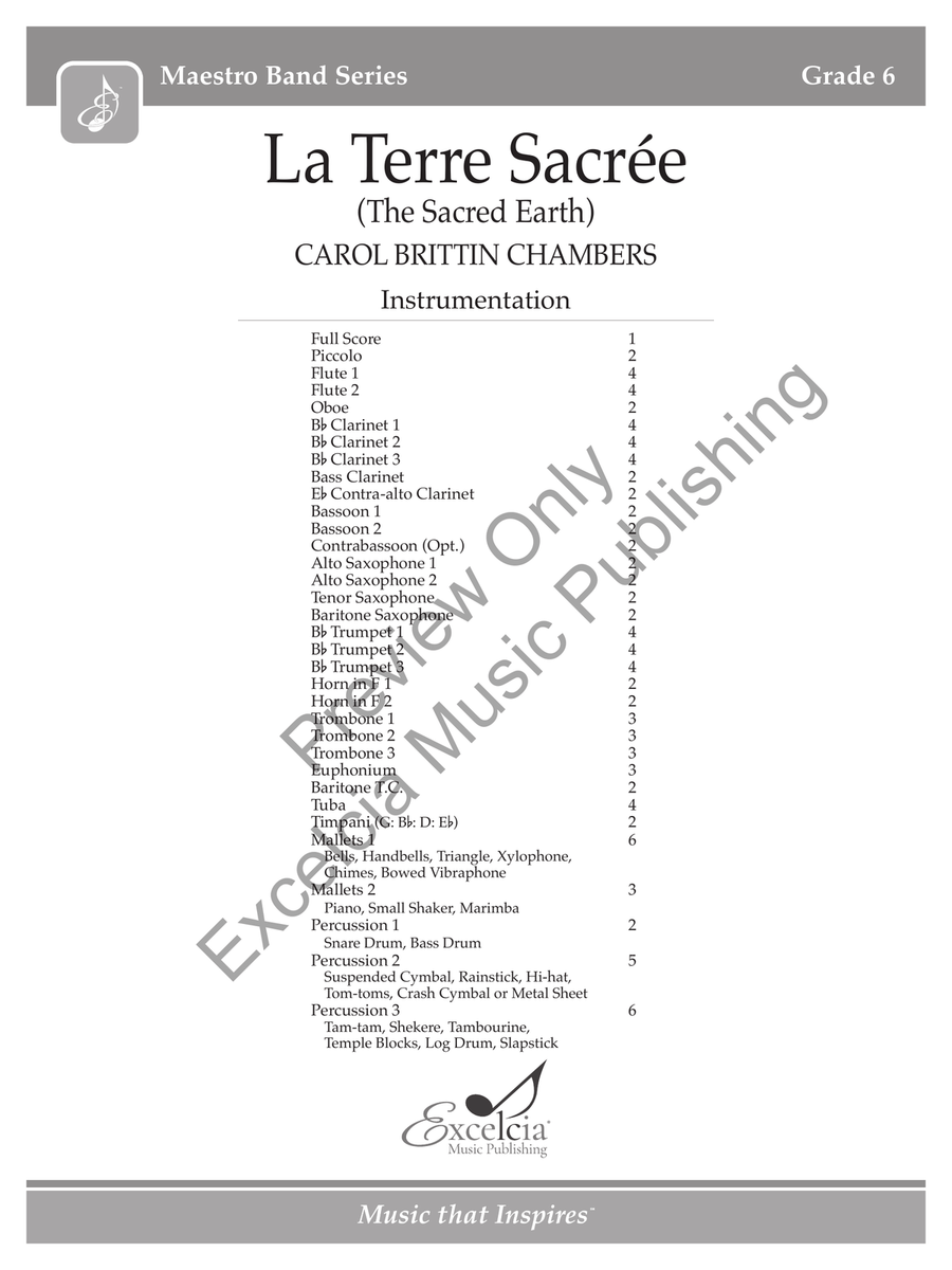 La Terre Sacrée (Score) Concert Band scores gallery preview page 2
