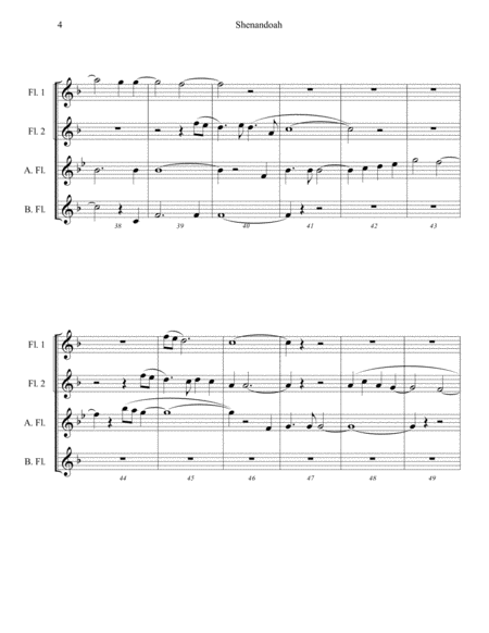 Shenandoah for flute choir