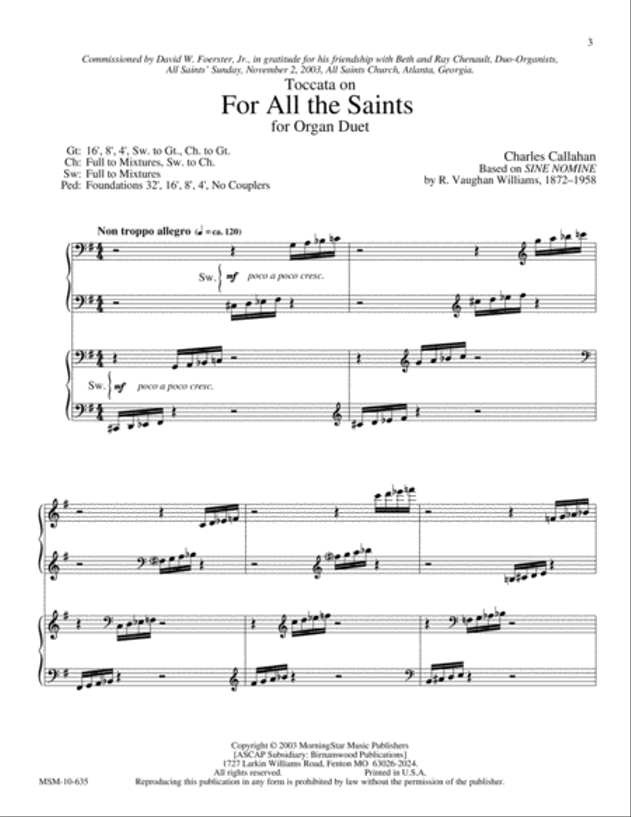 Toccata on For All the Saints Organ scores gallery preview page 2