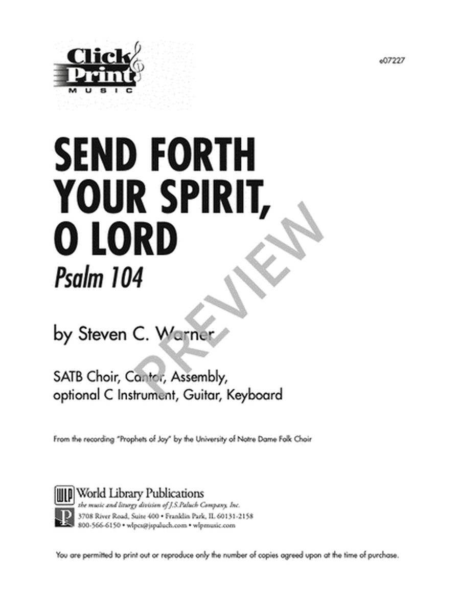 Send Forth Your Spirit O Lord, Ps 104