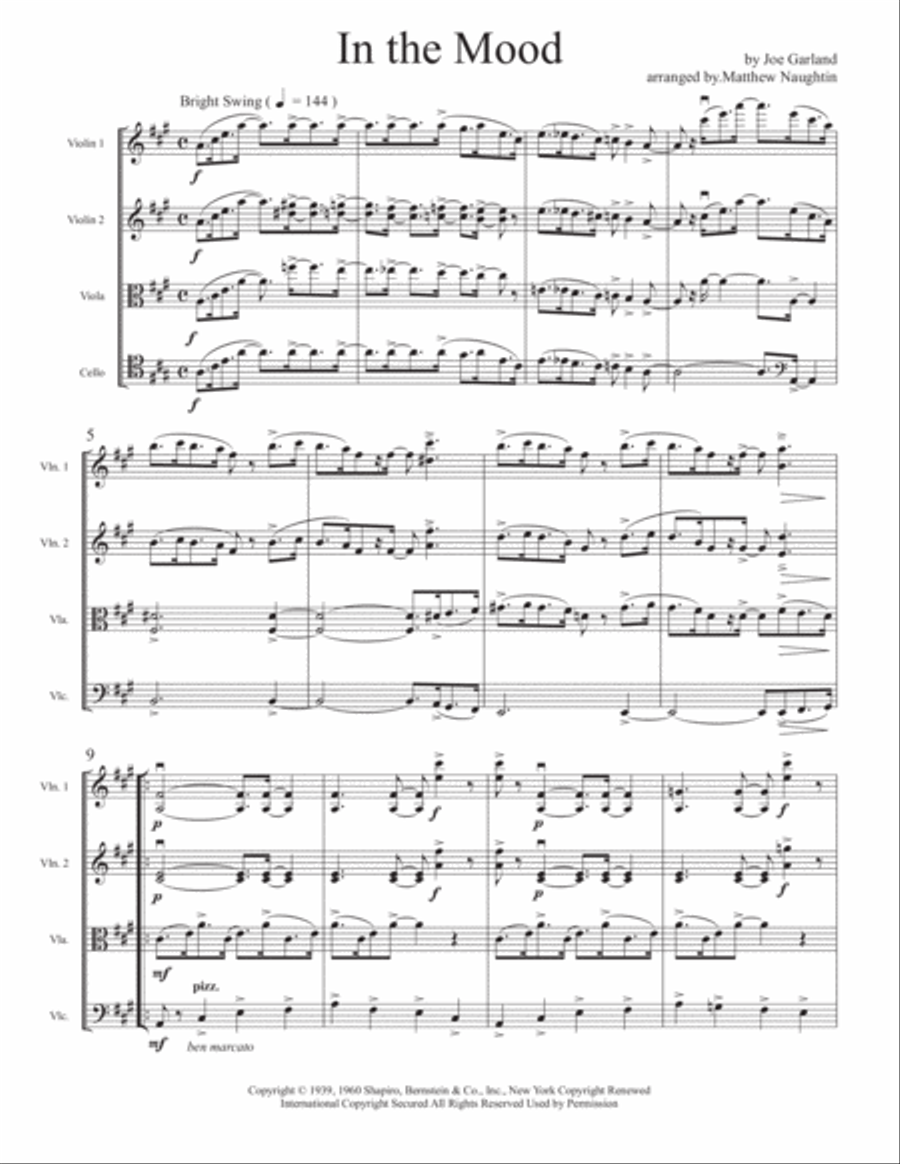 In The Mood String Quartet scores gallery preview page 2
