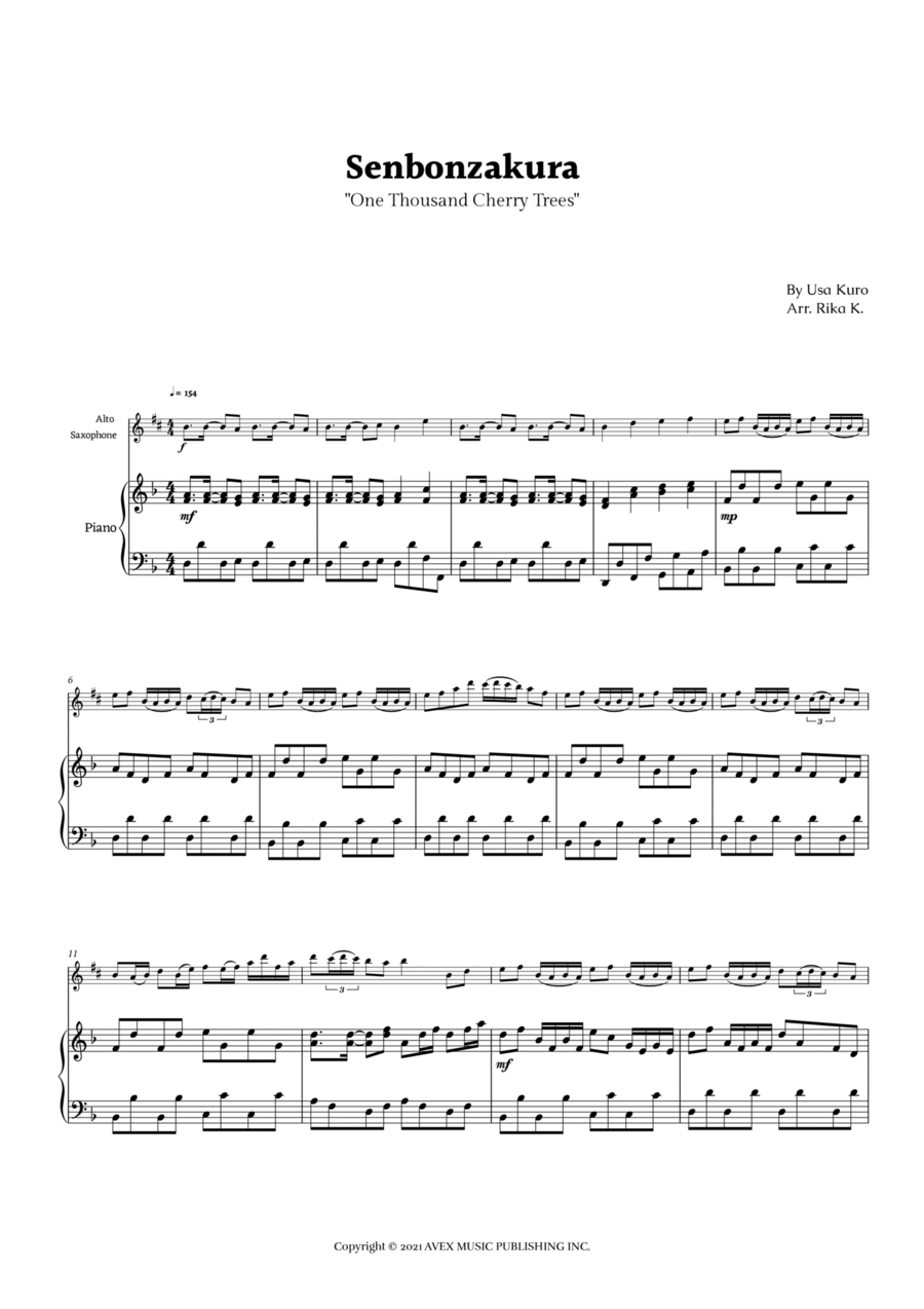 Senbonzakura Chamber Music scores gallery preview page 1