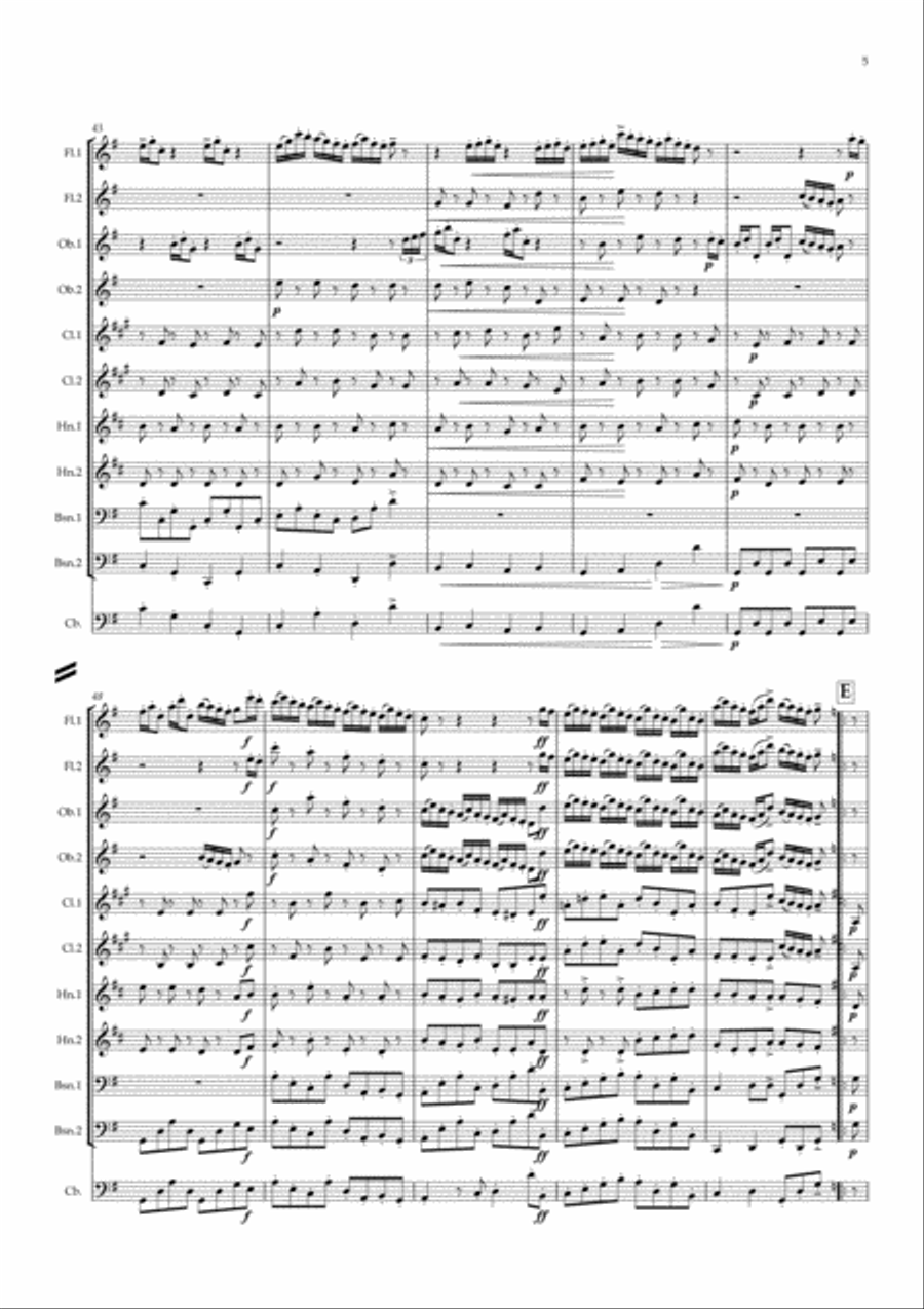 Parry: An English Suite Mvt.VII Frolic - symphonic wind Woodwind Quintet scores gallery preview page 5