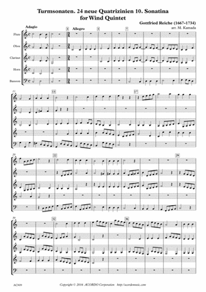 Turmsonaten. 24 neue Quatrizinien 10. Sonatina for Wind Quintet