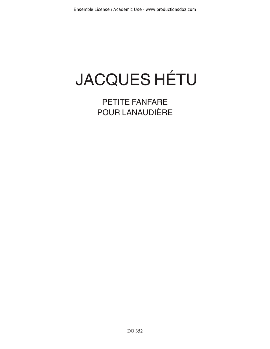 Petite fanfare pour Lanaudière Orchestra scores gallery preview page 1