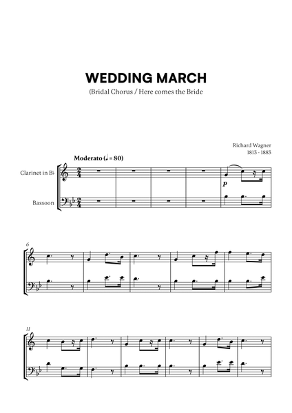 Richard Wagner - Wedding March (Here comes the Bride) (for Clarinet and Bassoon) image number null