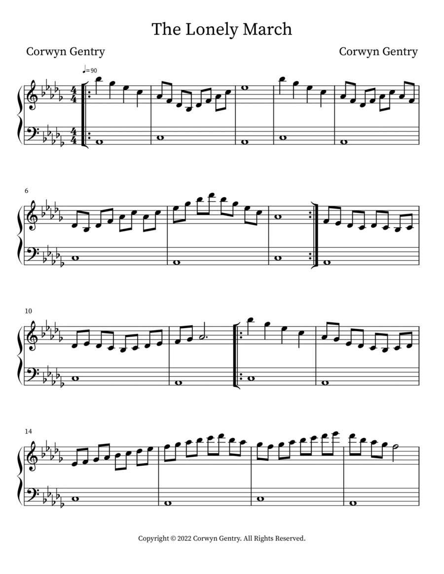 The Lonely March Flute Solo scores gallery preview page 1