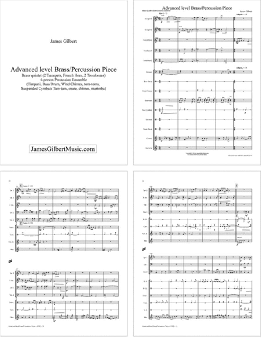 Brass Quintet & Percussion Ensemble Piece Percussion Ensemble scores gallery preview page 1