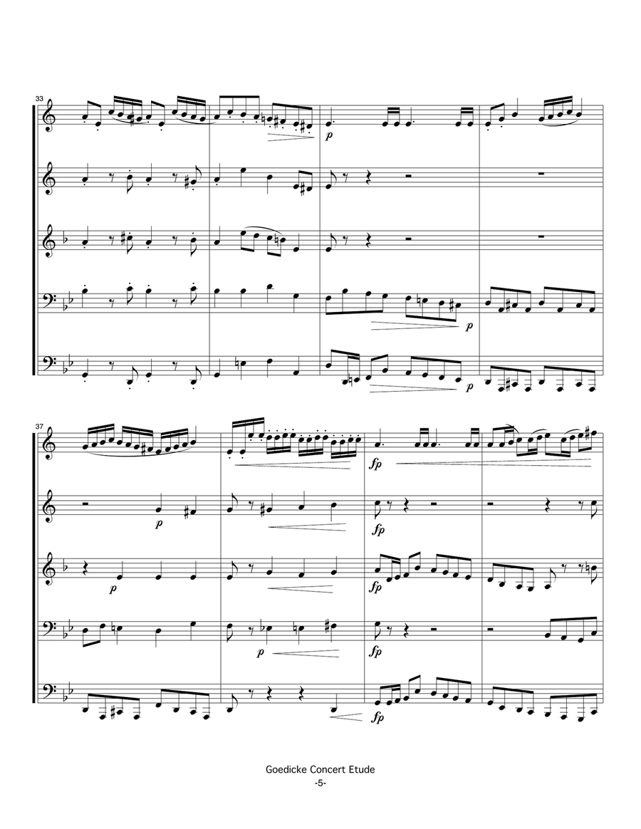 Concert Etude op. 49 for Solo Trumpet in Brass Quintet Brass Quintet scores gallery preview page 5
