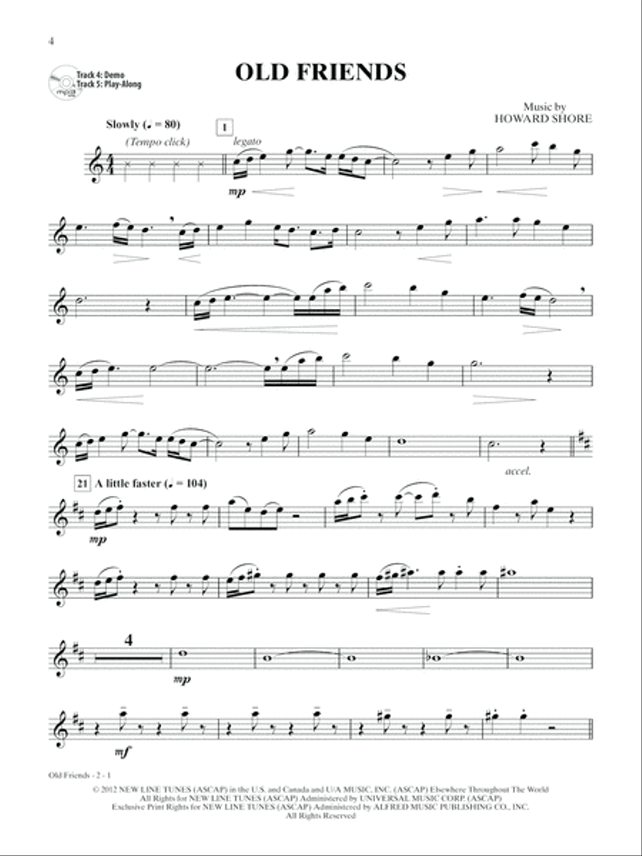 The Hobbit -- An Unexpected Journey Instrumental Solos Alto Saxophone scores gallery preview page 3