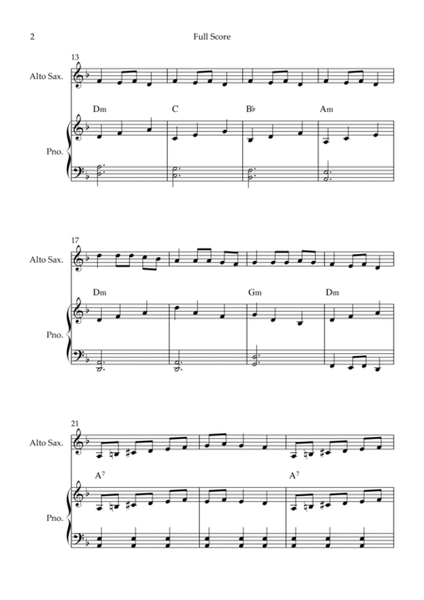 Carol Of The Bells (Christmas Song) for Alto Saxophone Solo and Piano Accompaniment with Chords image number null