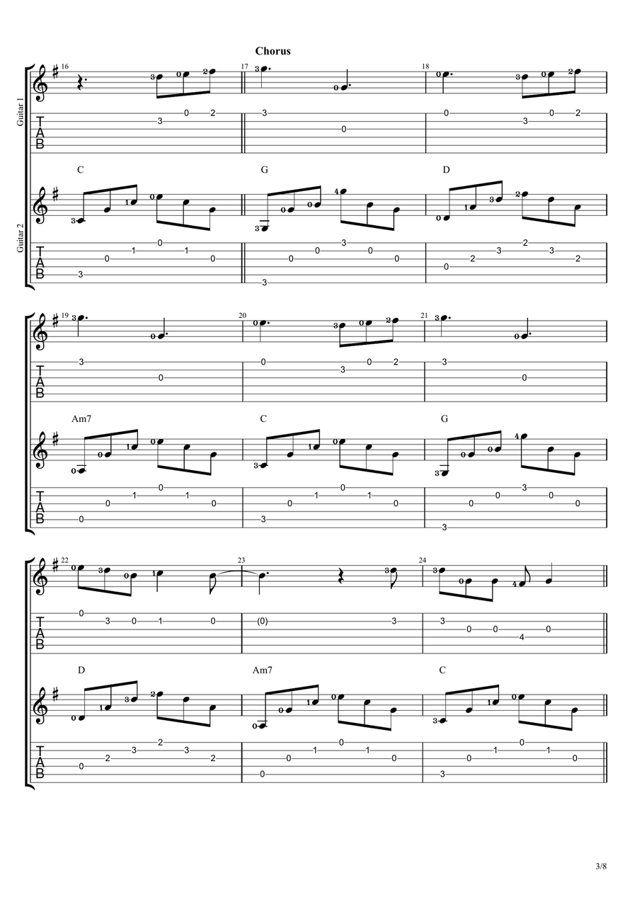 I Love You, I'm Sorry Guitar Ensemble scores gallery preview page 3