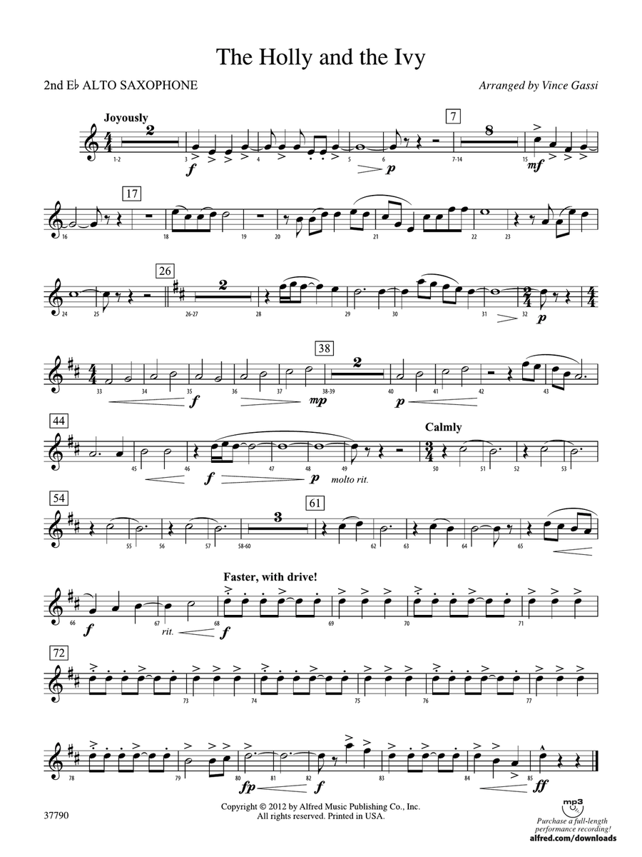 The Holly and the Ivy: 2nd E-flat Alto Saxophone